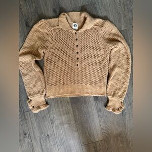 We The Free Button-Up Tan Cardigan